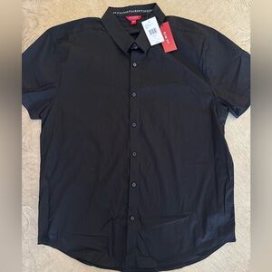 Black button down short sleeve GUESS XL slim fit shirt